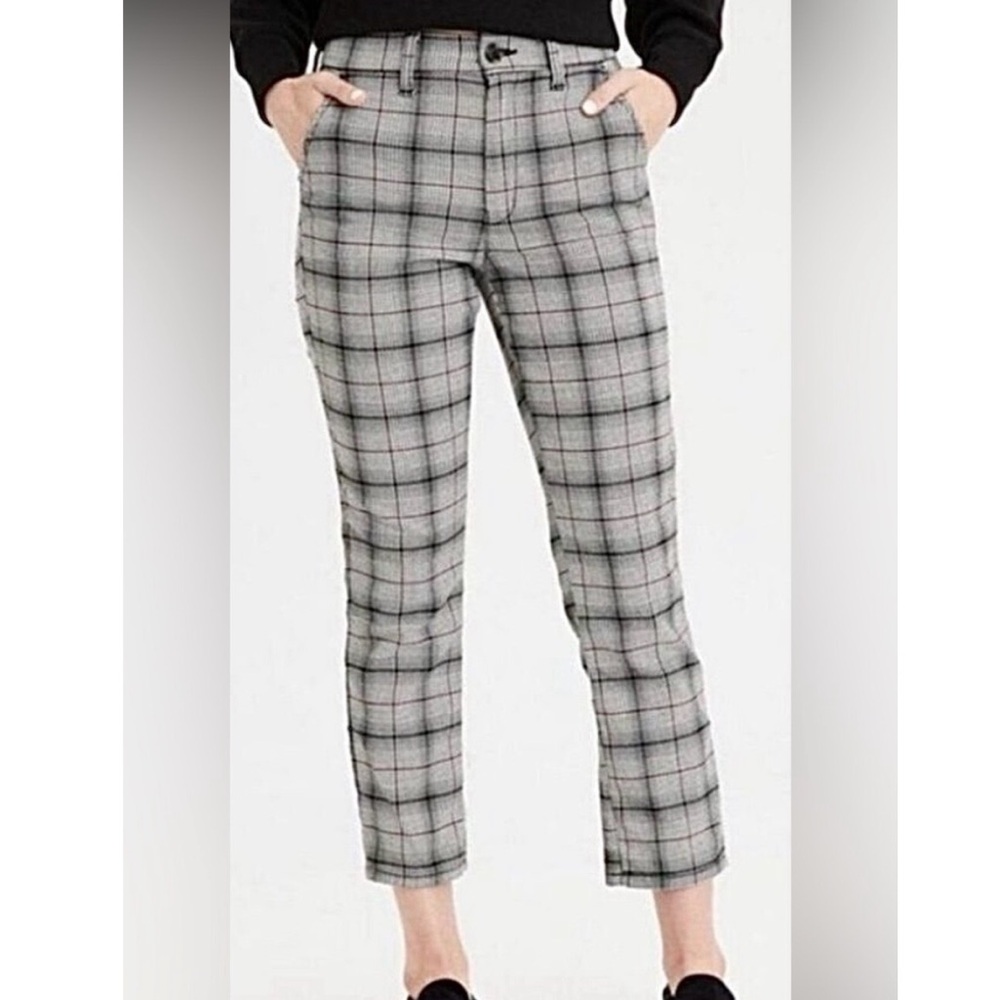 AE - Hi-Rise Cropped Plaid Trousers